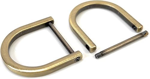 Miniatura 49 de 4 Piezas Anillos en D de Servicio Pesado Atornillables con Grillete de 1-1/2 Pulgadas Negro Gunmetal Forma de U Anillo D de Repuesto para Bolso