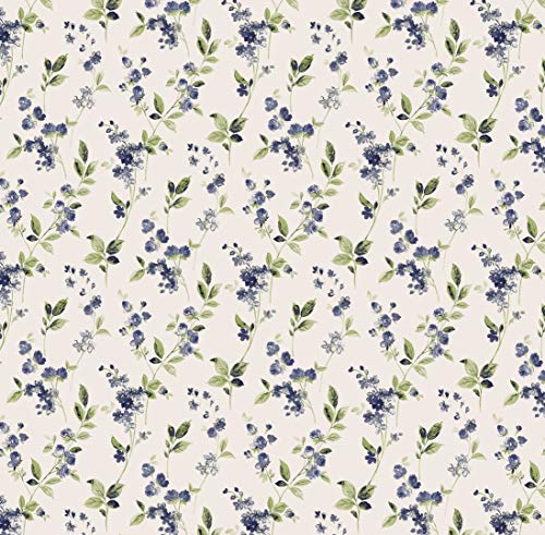 Image of DDECOR - Florette 100% Cotton Fitted Bedsheet with 2 Pillow Covers, King Size, Blue