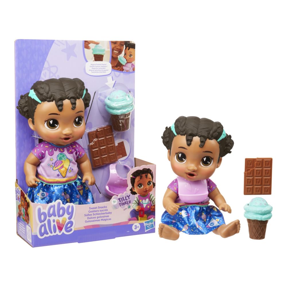 Baby Alive Sweet Snacks Tilly Tinker, Boneca Interativa com Acessorios