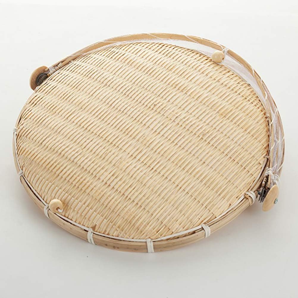 Bread Box, Mesh Food Serving Tent with Dome Cover, Beige, 42x26x5cm, for Picnics and Parties