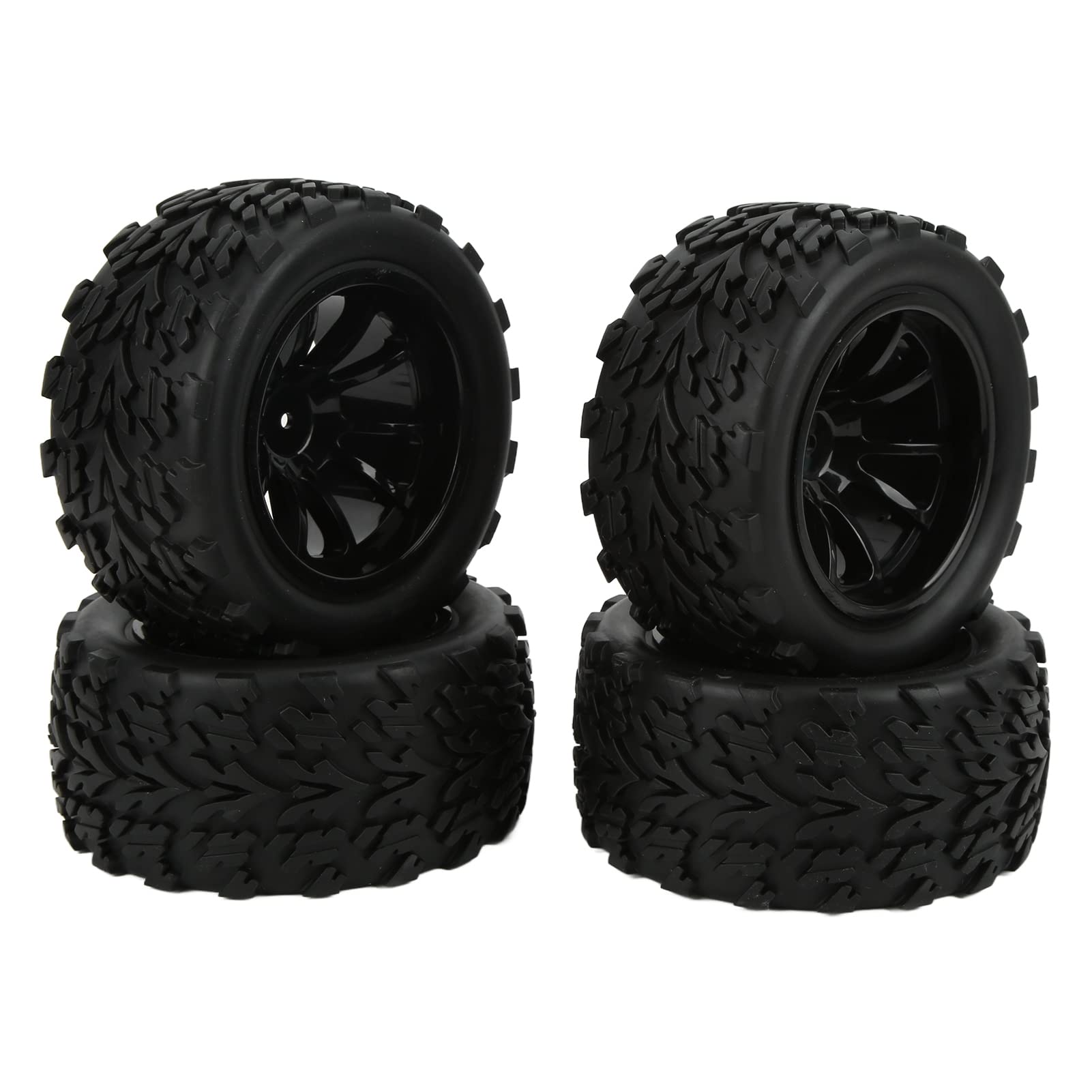 Opony gumowe RC Plastikowe felgi Trwały, wysokiej wydajności Zestaw kół z 10 szprychami do Truck 1/8 1/10 Samochód zdalnie sterowanym Czarny 115x55mm 4szt