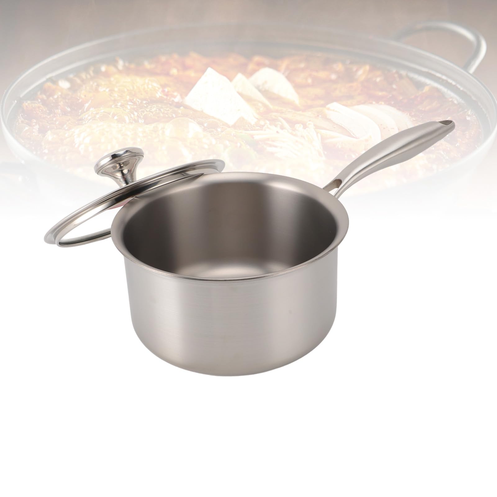 Kadimendium Pentola per Latte Spessa e Antiaderente con Manico Resistente Al Calore per Cucinare Salse su Fornelli a Gas e a Induzione, Materiale in Alluminio Ti Antiruggine, Facile da Pulire,