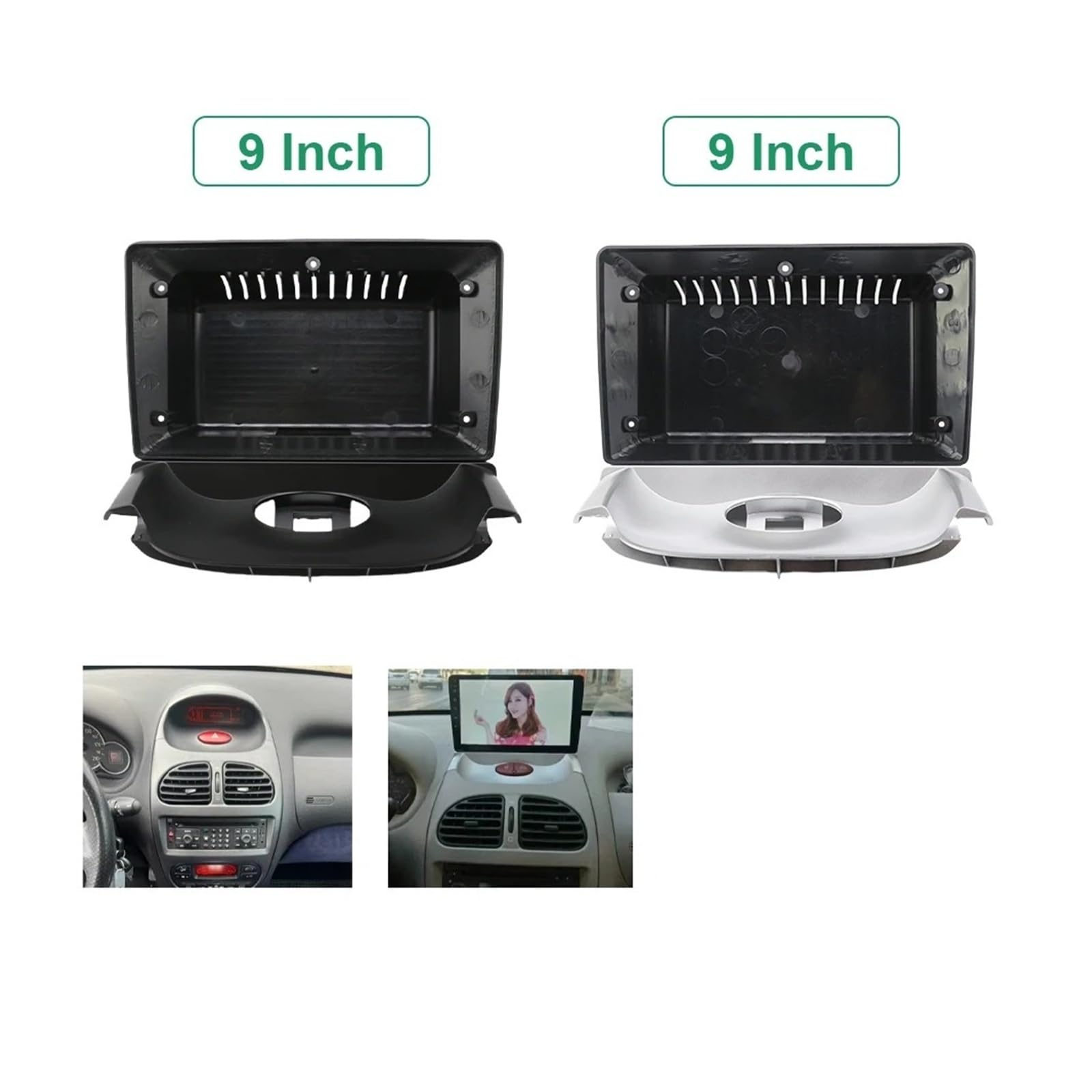 AVFORA Stereo Radio CD Panel Trim per Peugeot 206 2004-2008 9 Pollici Car Fascia Frame Adattatore Decoder Android Dashboard Radio Kit