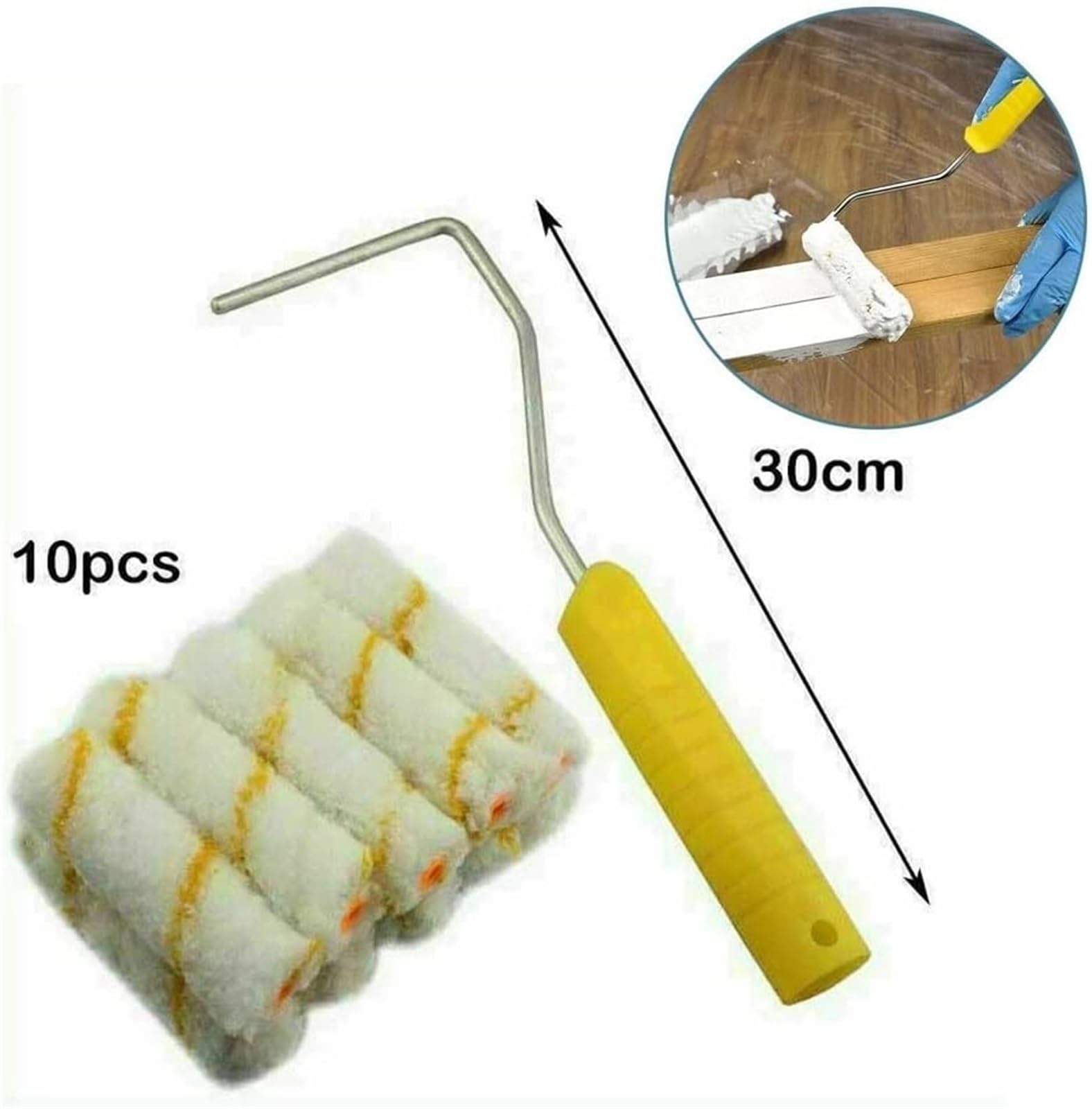 rulli per pittura, Set 10 rulli microfibra 4 pollici con telaio