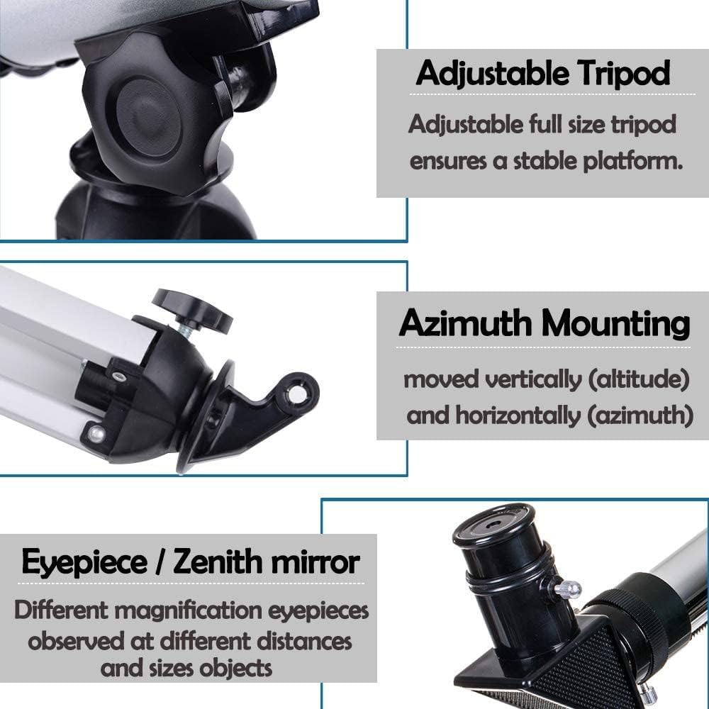 Télescope Astronomique Enfant Misilmp 90x - Portable Avec Trépied | Parfait Débutants Pour Observer Lune & Étoiles