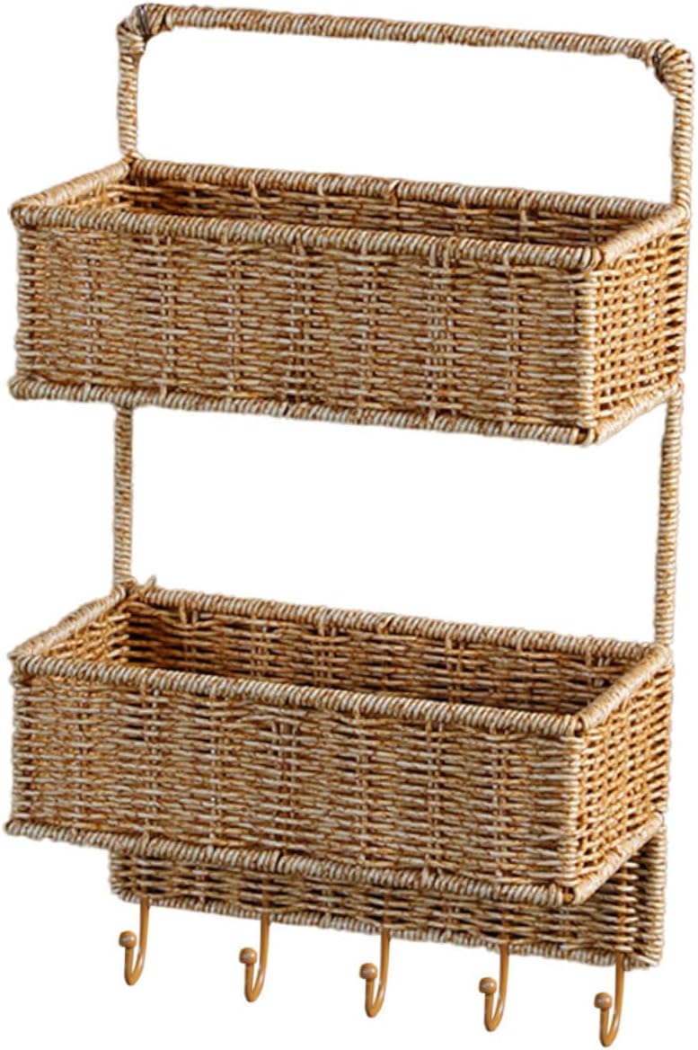 IMIKEYA Hanging Baskets Woven Kitchen Vegetable Basket Wall Fruit Potato Holder Onion