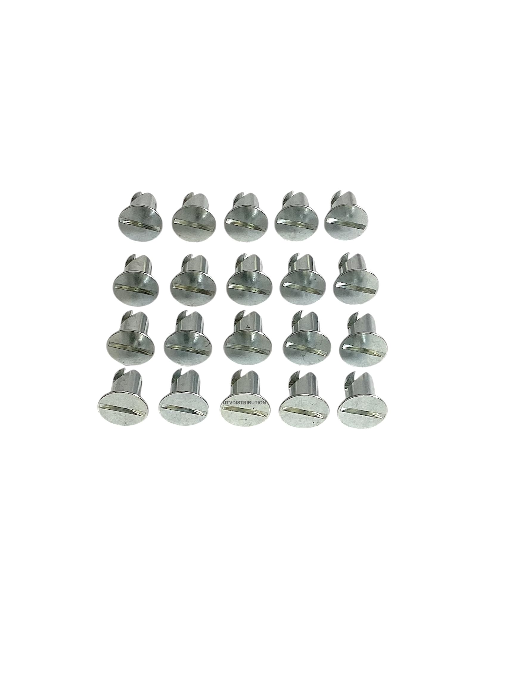7/16" Steel Dzus Button Flush Slotted Standard Head Quarter Turn Fasteners .500 (20)