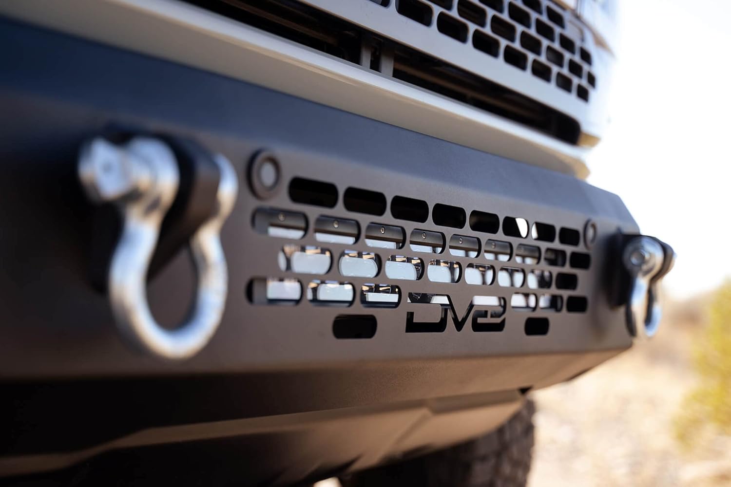 DV8 Offroad OE Plus Series Front Bumper Compatible with 2021-2026 Ford Bronco | Multiple Light Mounts | Compatible with OEM Skid Plate, 360° Camera, & Sensors | Reinforced D-Ring Mounts