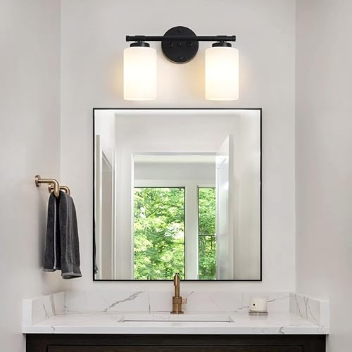 Miniatura 6 de Lámparas de tocador de baño sobre espejo, 3 luces de níquel cepillado, lámparas de tocador plateadas con pantallas de vidrio esmerilado blanco