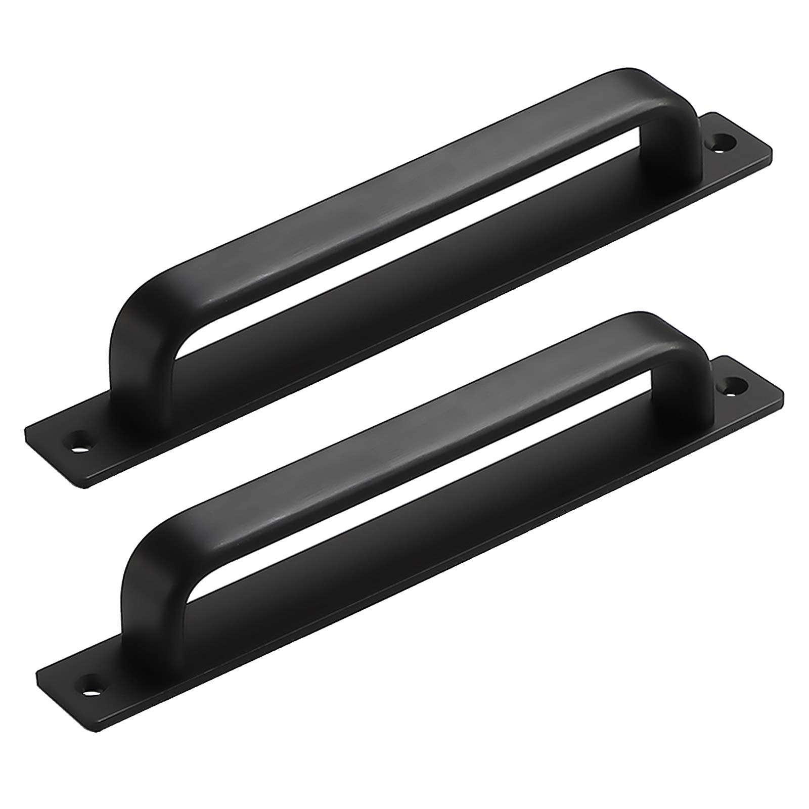 Poignées coulissantes noires pour portail de jardin et porte de grange en bois rustique