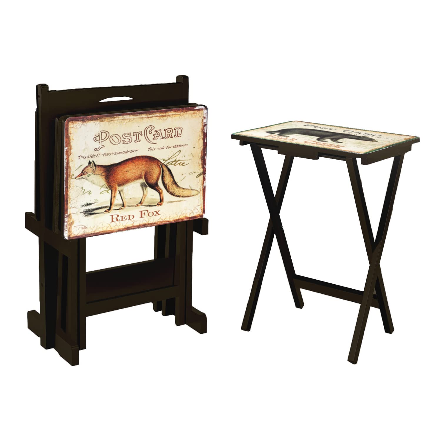 Photo 1 of **MAJOR DAMAGE SEE NOTES**
Cape Craftsmen Rustic Lodge Cabin TV Dinner Tray | Set of 4 