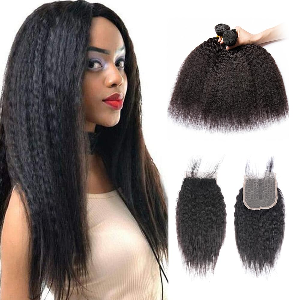 Body Wave 3 Bundles with Closure 100% Unprocessed 10a Brazilian Body Wave Human Hair Weave with 4x4 Middle Part Lace Closure Natural Color 121212+10