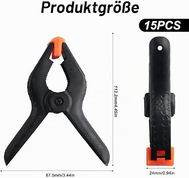 Pack of 15 Spring Clamps 4 Inch High Performance Nylon Spring