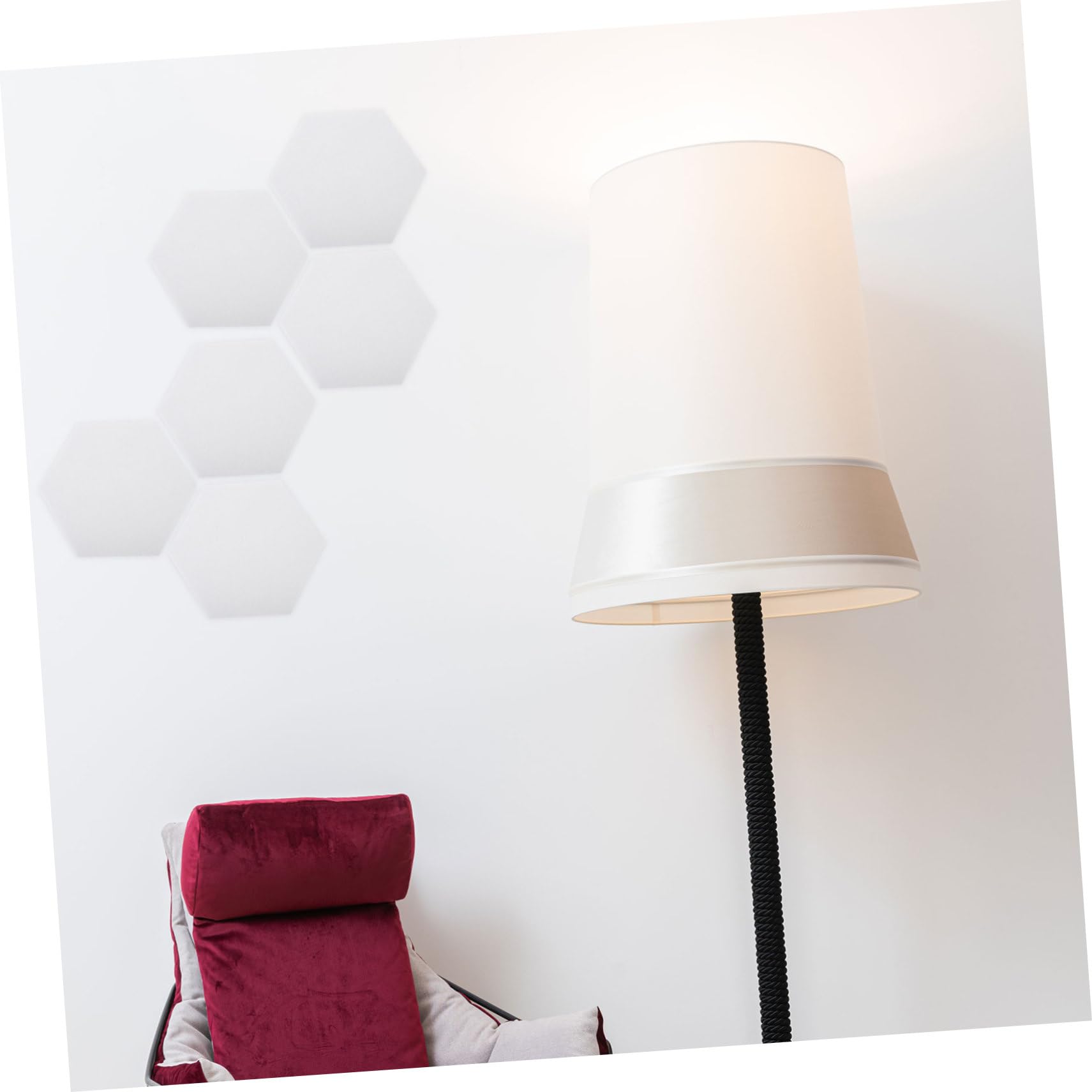 Housoutil Felt Bulletin Board Tiles 12 Pcs Hexagon Wall Stickers Self-Adhesive Word Wall Decor