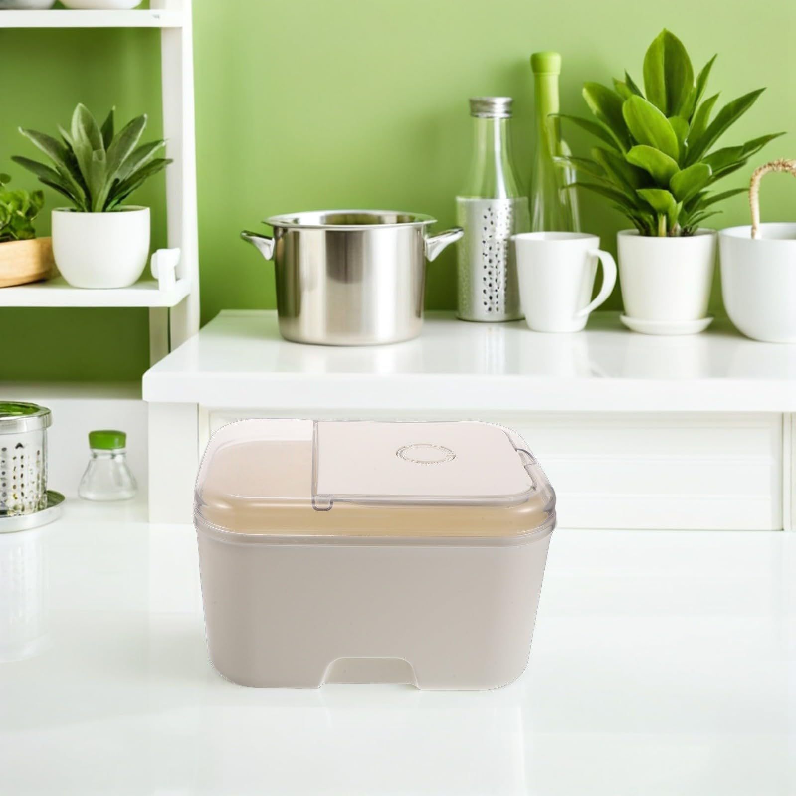 Hemobllo Contenitore Ermetico per Cereali e Granaglie da 10kg Beige