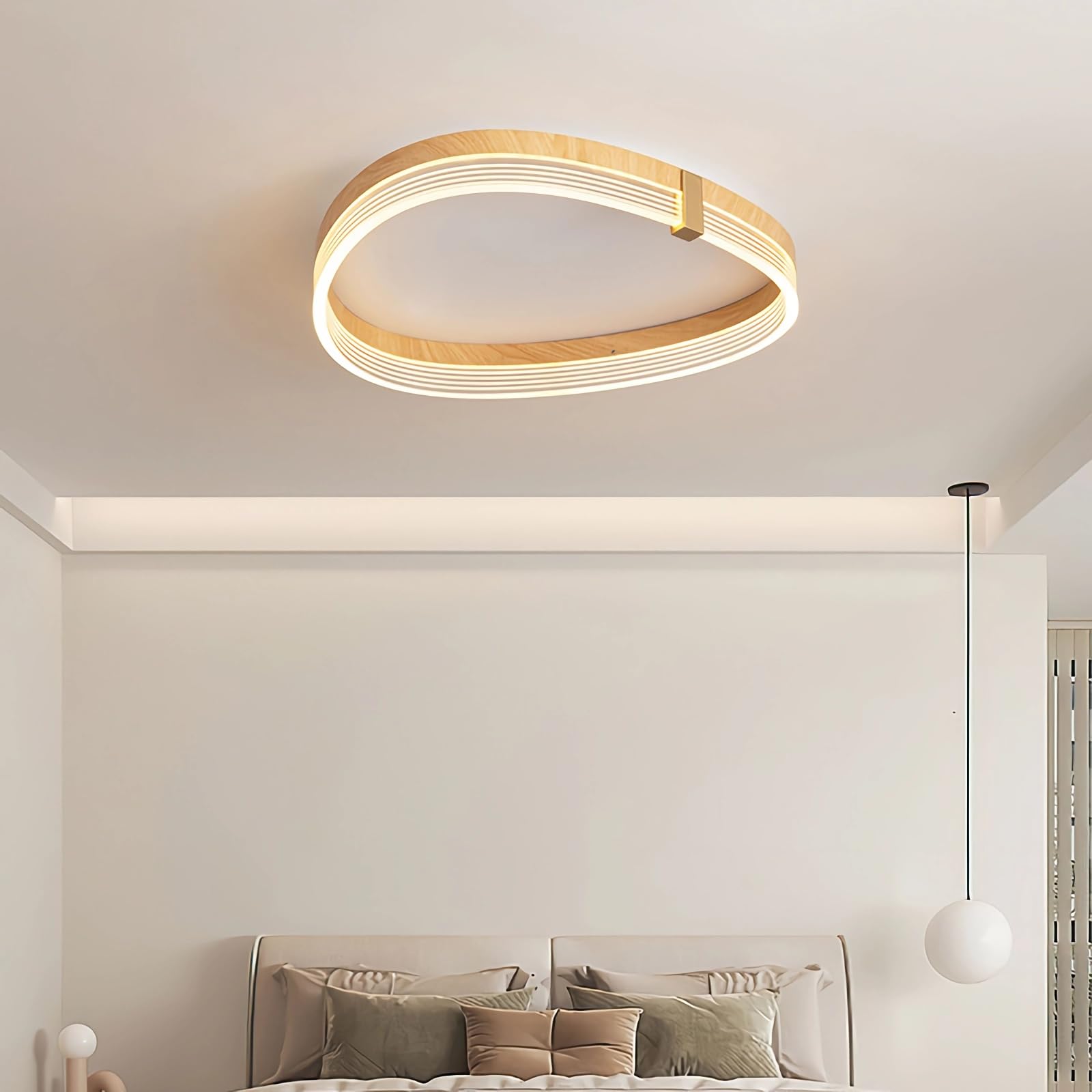 Plafonnier LED dimmable triangulaire de 50cm avec télécommande pour salon - 4