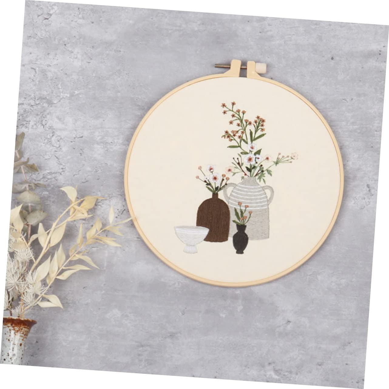 NUOBESTY 4 Sets Kits de Bordado Diy, Hilo de Bordar para Hogar Patrones de Flores, Adecuado para Manualidades y Decoración