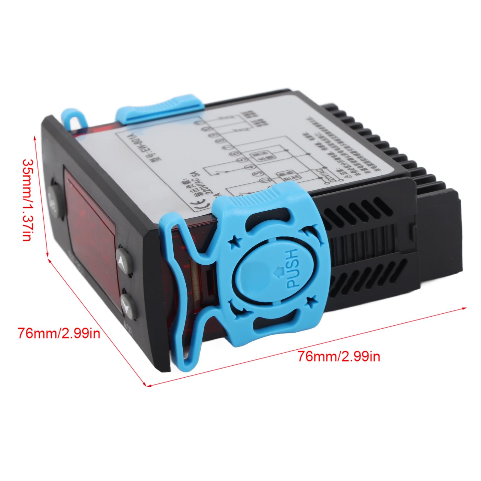 Eujgoov Termostato Differenziale Digitale, Regolatore di Temperatura Multifunzione AC 220V 5A con Sonda Sensore per Scaldabagno Solare, Termostato