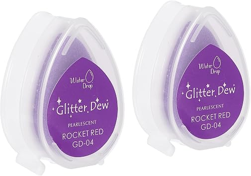 PATIKIL Craft Ink Pads for Stamps, 2 Pcs Washable Finger Print Ink Stamp Pad Color DIY Rainbow for Rubber Stamps Paper Scrapbooking Fabric Wood, Purple