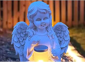 Amazon.co.jp: ソーラー置物 人型 天使 彫刻 ガーデニング タイプ 置物
