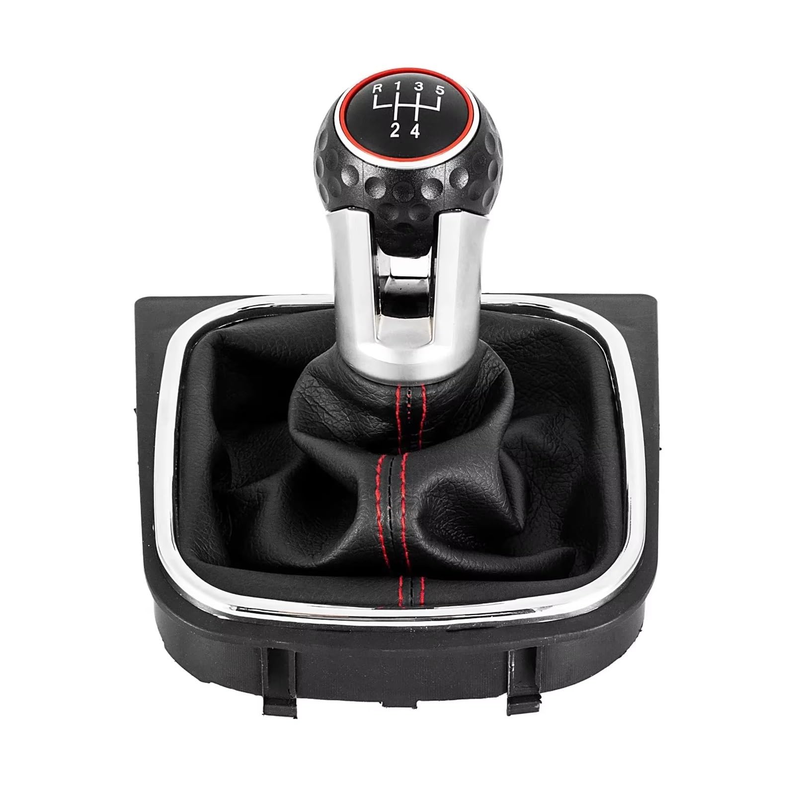 QWQAAB Manual Gear Knob 5/6 Speed 12mm for VW Golf MK5 MK6 GTI GTD R32 R20 2004-2013 Manual Gear Shift Knob PU Gaiter Boot(5 Speed)
