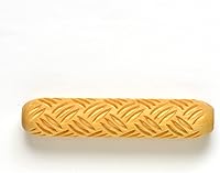 Vista 2 de MKM Pottery Tools Rodillos de mano grandes de madera para arcilla (BHR-01 Diagonal Basketweave)