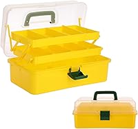 Vista 8 de BTSKY - Caja organizadora de almacenamiento de plástico de 3 capas con divisores, organizador de manualidades con espaciadores ajustables, portátil