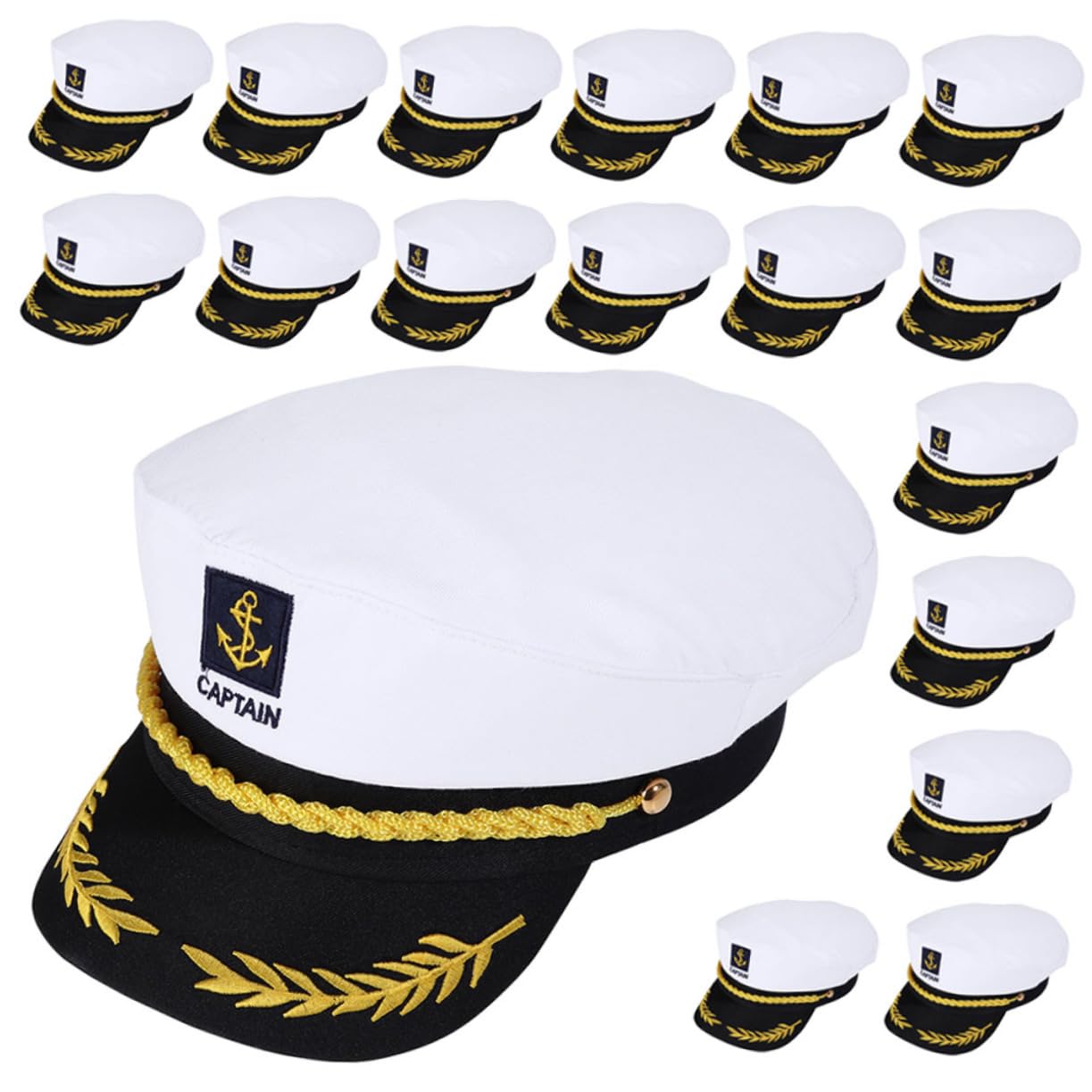 20 Cappelli da Capitano per Cosplay, in Cotone e Plastica, Confortevoli e Resistenti allo Sbiadimento, per Mascherata e Decorazione