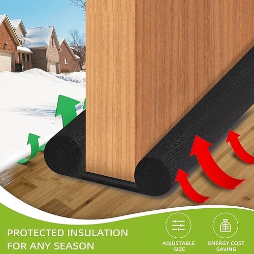 Miniatura 3 de Tope para puerta, longitud ajustable de 24 a 38 pulgadas, diámetro atrevido 2 pulgadas, ahorro de energía, a prueba de polvo, insonorización,