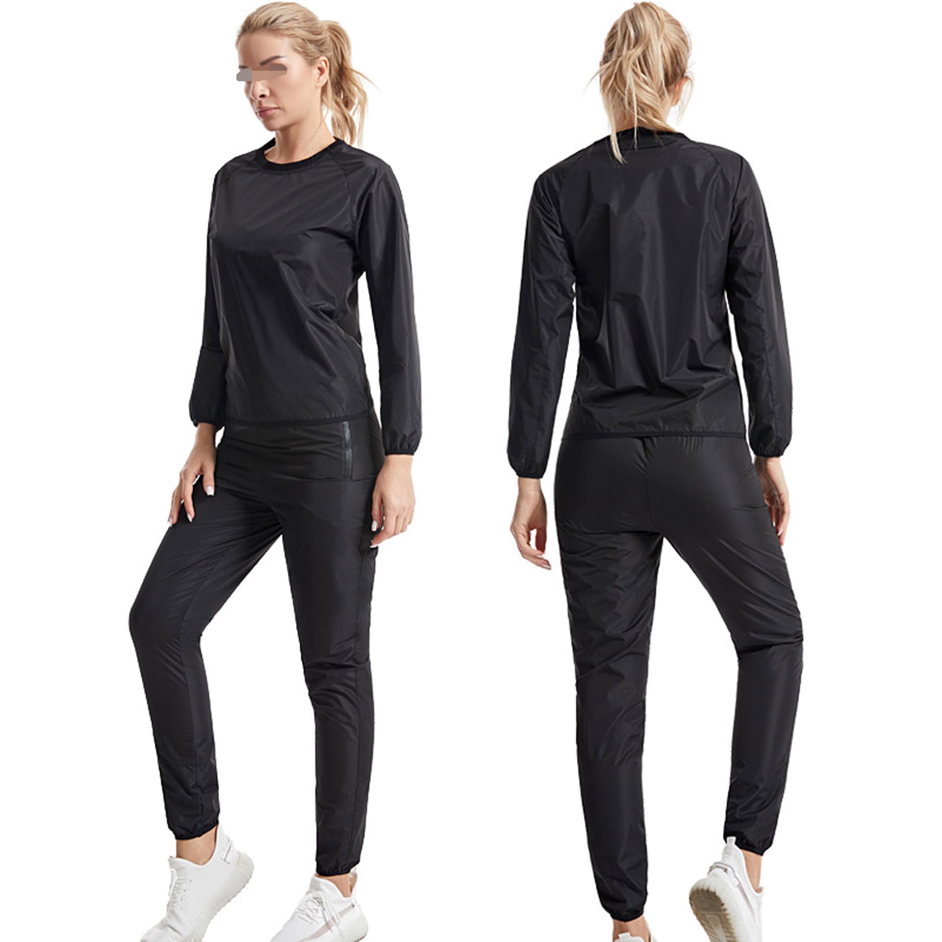 Traje Sauna Mujer Adelgazante, Trajes De Sudoración para Fitness, Fajas Reductoras Mujer Adelgazantes, Traje De Sudor para Yoga Running Conjunto De Camiseta Sudoracion Y Pantalones