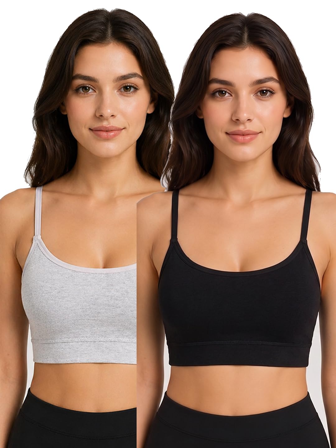 riodebella Women's Cotton Sports Bra for Women Solid Bra Wireless & Padded Full Coverage Soft Hold Straps Super Combed Cotton Elastane Stretch Full Coverage Slip-On Active Bra-picture-45