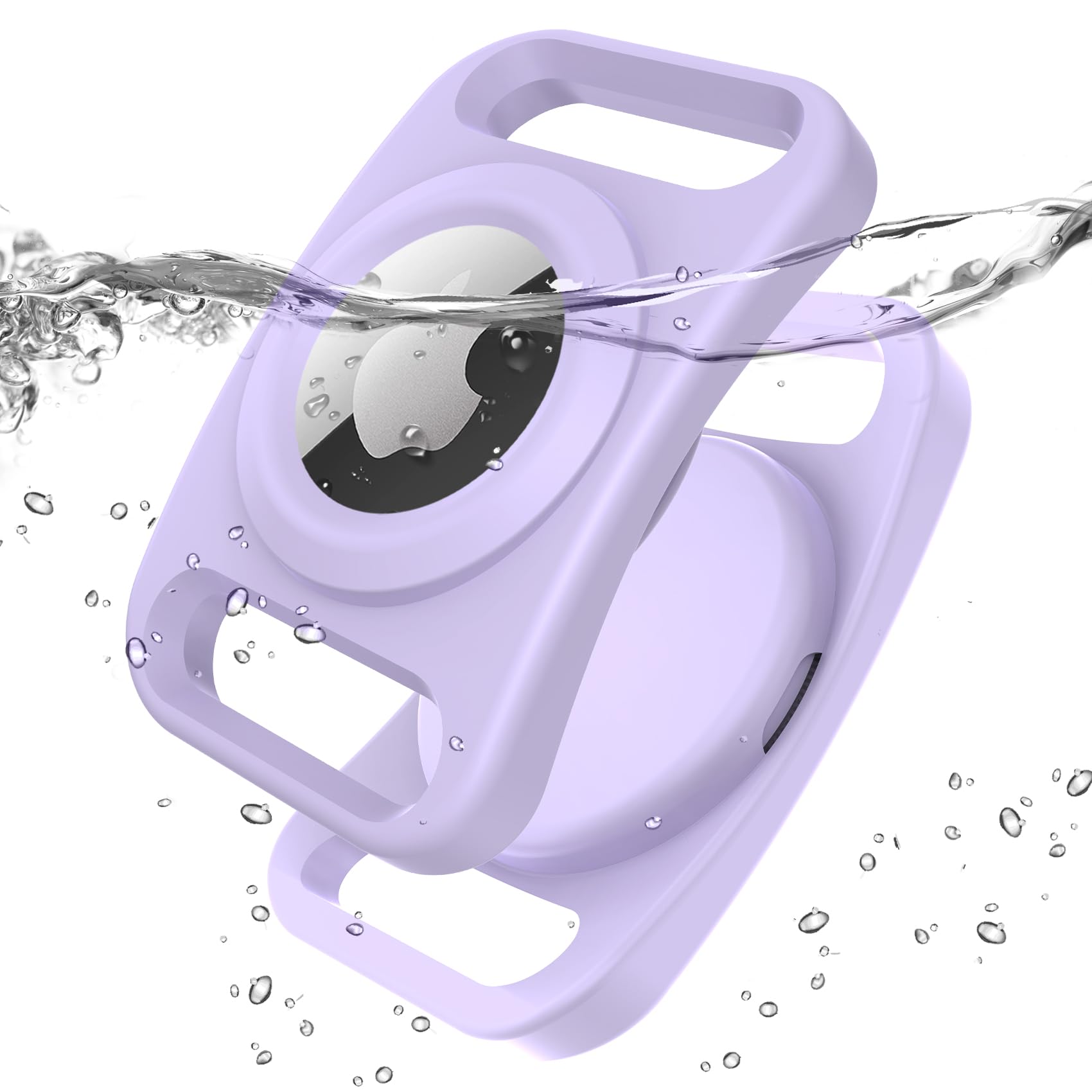 SANKALA Airtag Dog Collar Holder, [2 Pack] Waterproof Dog Airtag Holder, Silicone Full Body Covered Anti-Lost Protective Apple Air Tag Holder for Pet