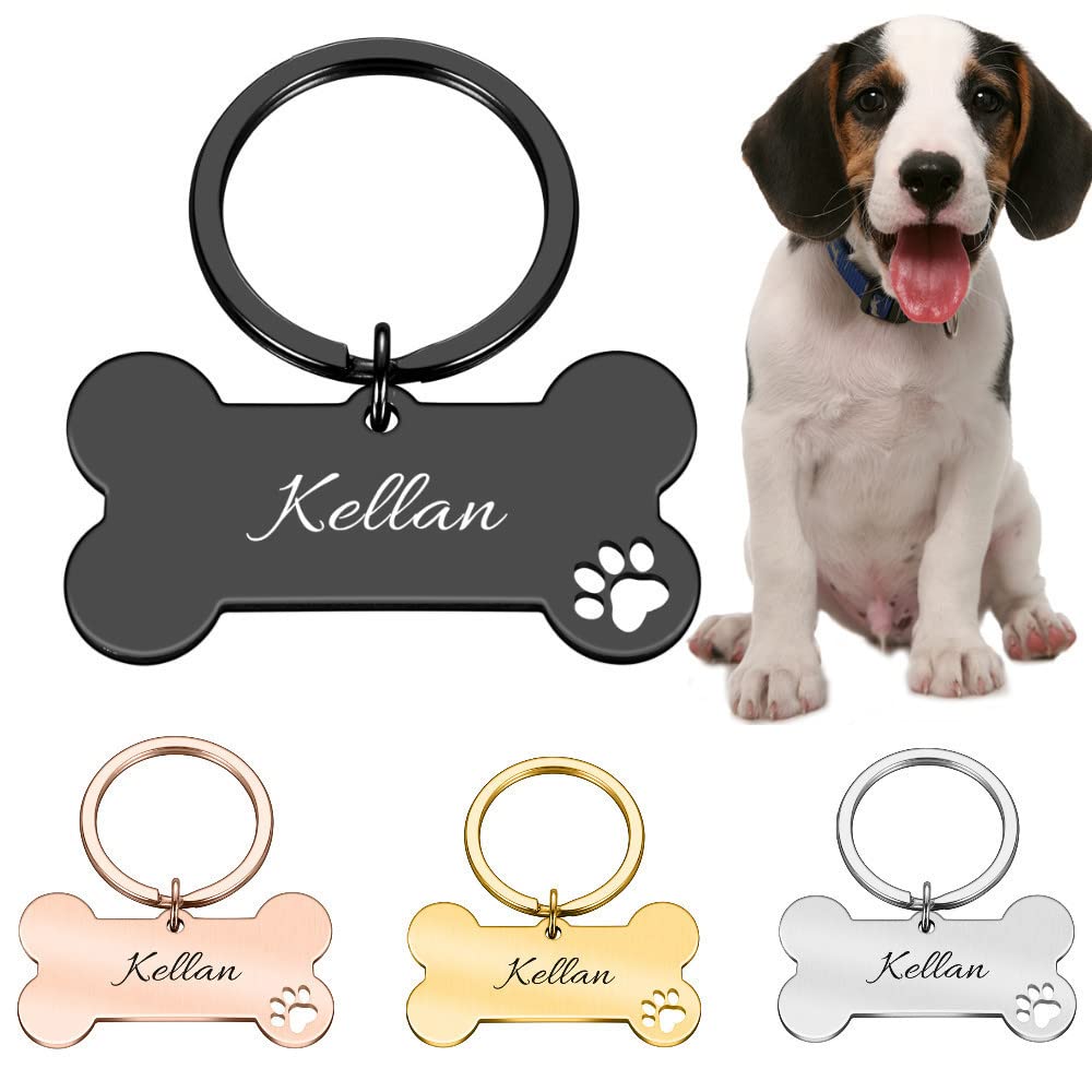 Personalisiertes Halsband Für Hunde & Katzen – Gravierter Name & Telefonnummer, Edelstahl, Gold/Silber/Rose