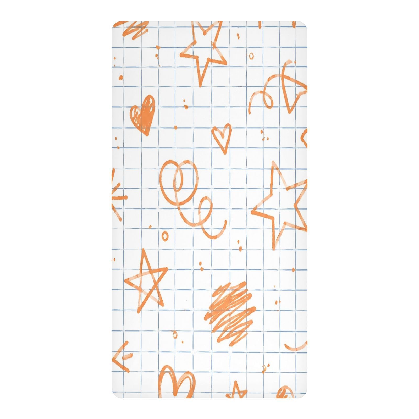 BOESI Stars Doodle Waterproof Crib Sheet,Fitted Mattress Protector