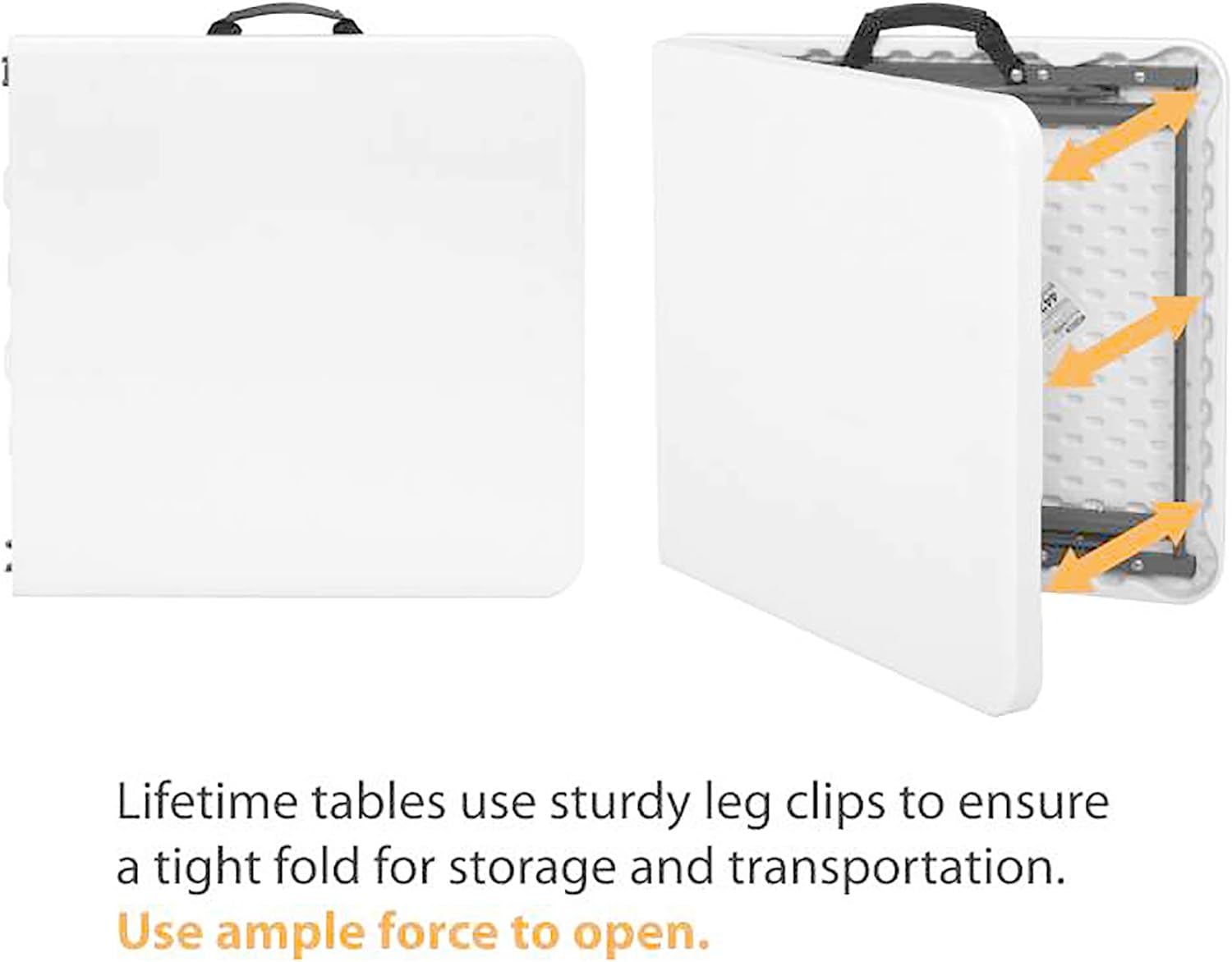 Lifetime 4432 4-Foot Half Adjustable Folding Table, Almond