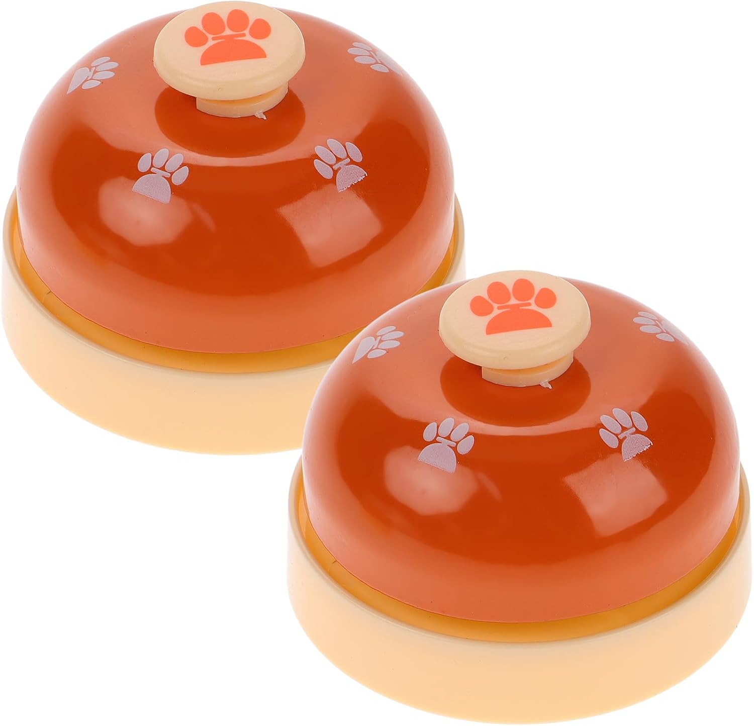 2pcs Pet Training Doorbells for Potty with Paw Print Design, Large Interactive Press Bells for Dog and Cat, Orange Color, Suitable for Puppy Toilet Training and Pet Communication