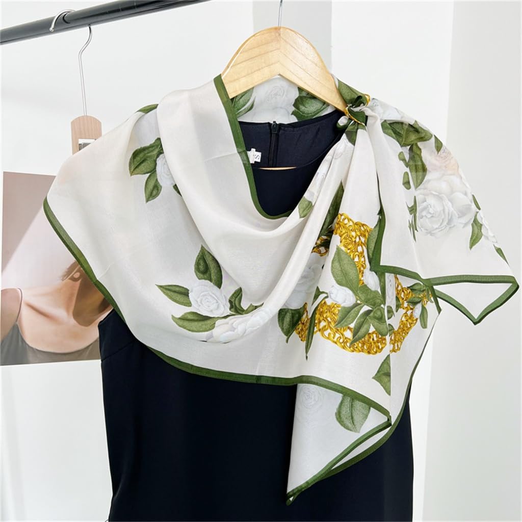 Sciarpe Lunghe Primaverili ed estive in Seta Crepe De Chine da Donna con Versatili Nastri for Sciarpe