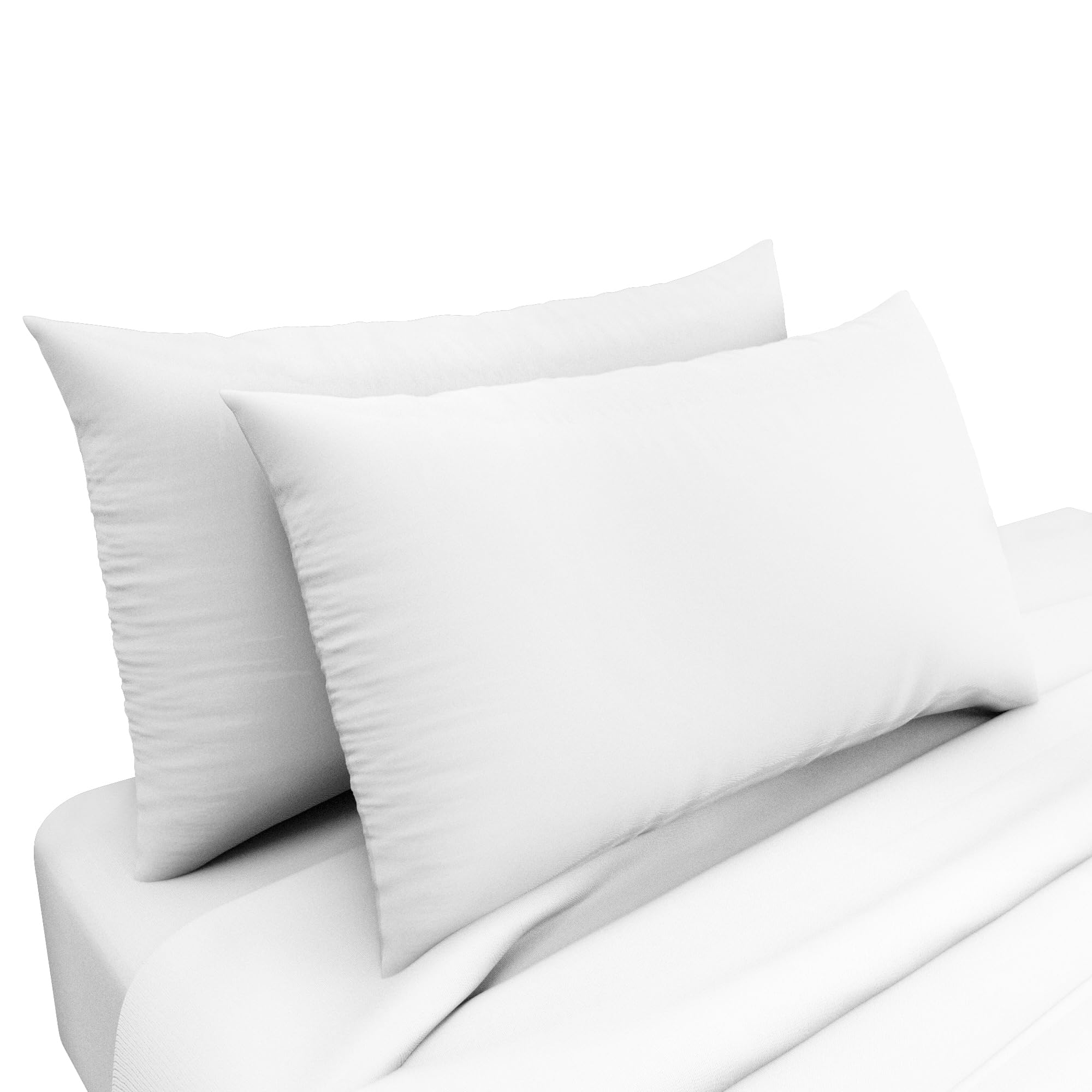 HOME ACE White Poly Cotton Pillowcases Housewife Pillowcases 2 Pack Black, Envelope Closure Plain 100% Poly Cotton Pillow Cases 50 x 75CM