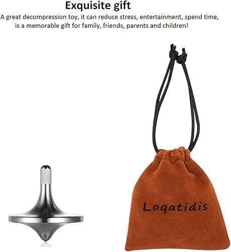 Miniatura 7 de Parte superior giratoria de acero inoxidable, exquisitos juguetes EDC de metal bien hechos, giro largo tiempo equilibrio perfecto, ayuda a aliviar