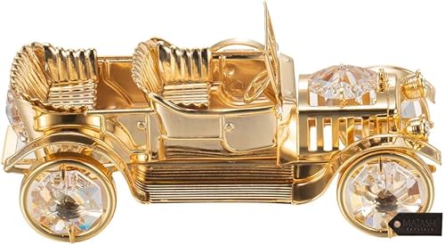 Miniatura 4 de Matashi Adorno clásico de automóvil con tachuelas de cristal chapado en oro de 24 quilates, decoración clásica para el hogar, decoración de