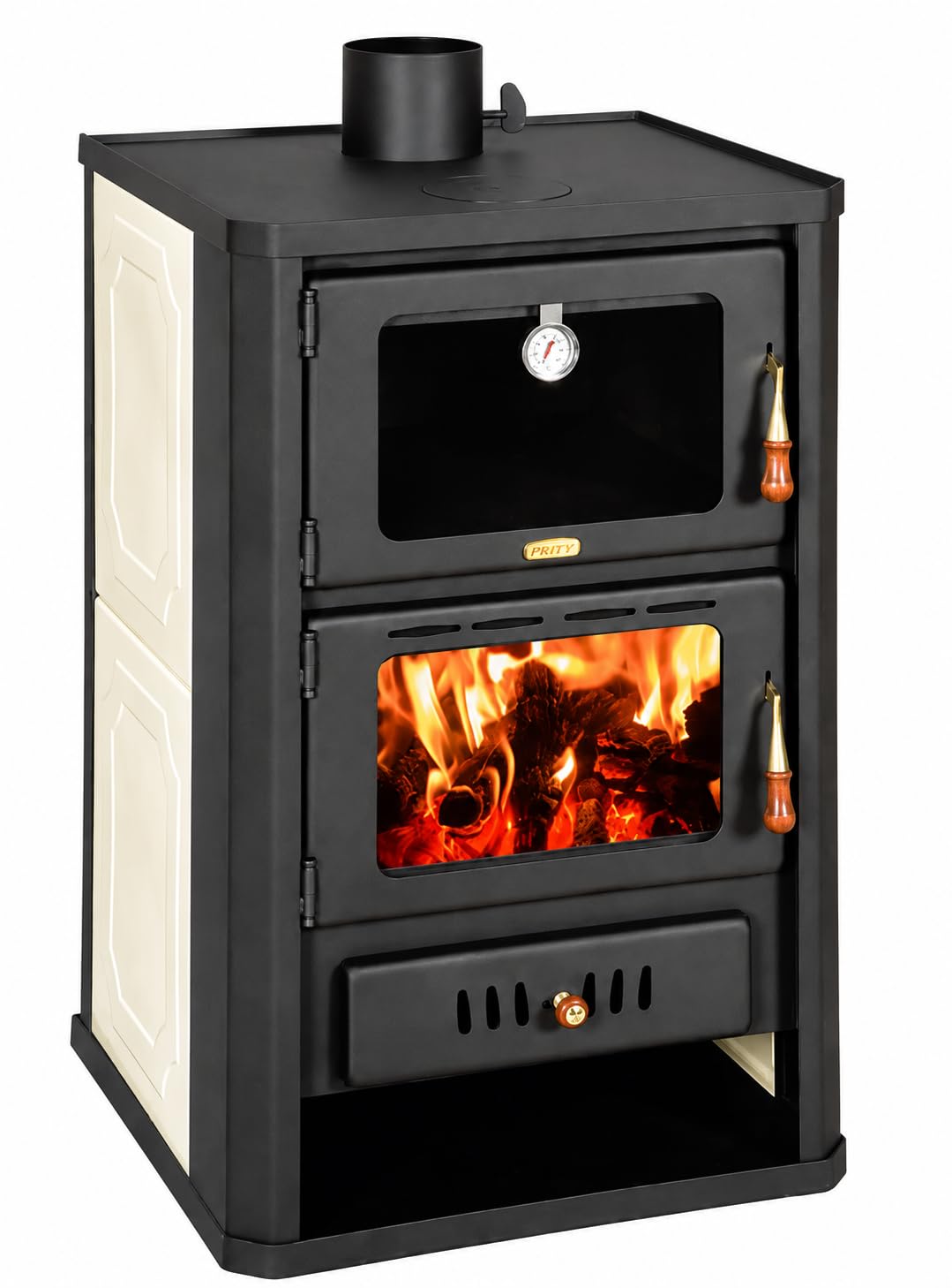 Stufa a legna 5+15 kW con forno e serbatoio di ritorno Prity FGW15