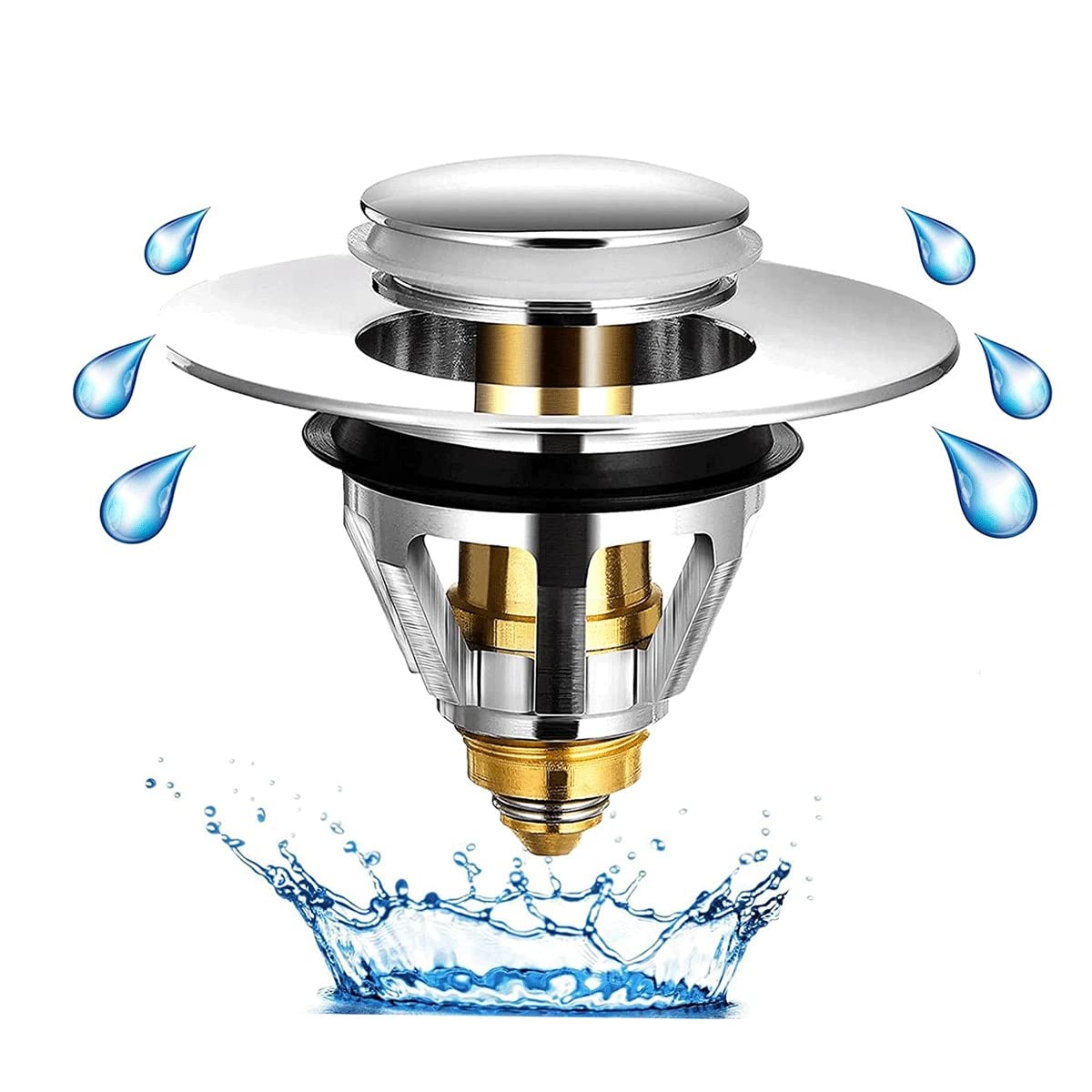Bouchon lavabo pop up de vidange universel pour meuble-lavabo et évier 1.34 à 1.42 pouce