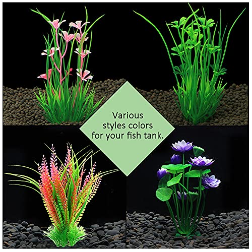 Kingrun 30 Pezzi Piante per acquario, plastica piante acquatiche, piante d'acquario artificiale, decorazione acquario piante di plastica, realistico, sicuro per i pesci - Image 5