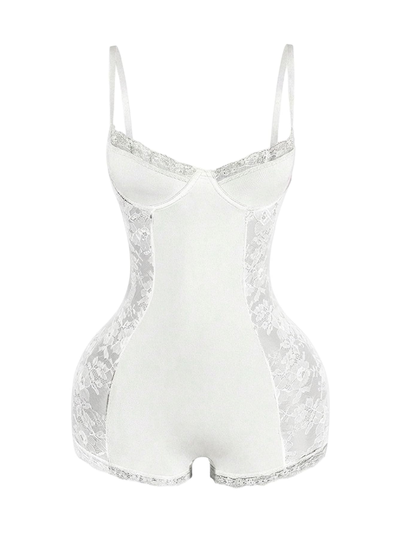 Floerns Women's Lace Rompers Sleeveless See Through Night Out One Piece Unitard Bodysuit