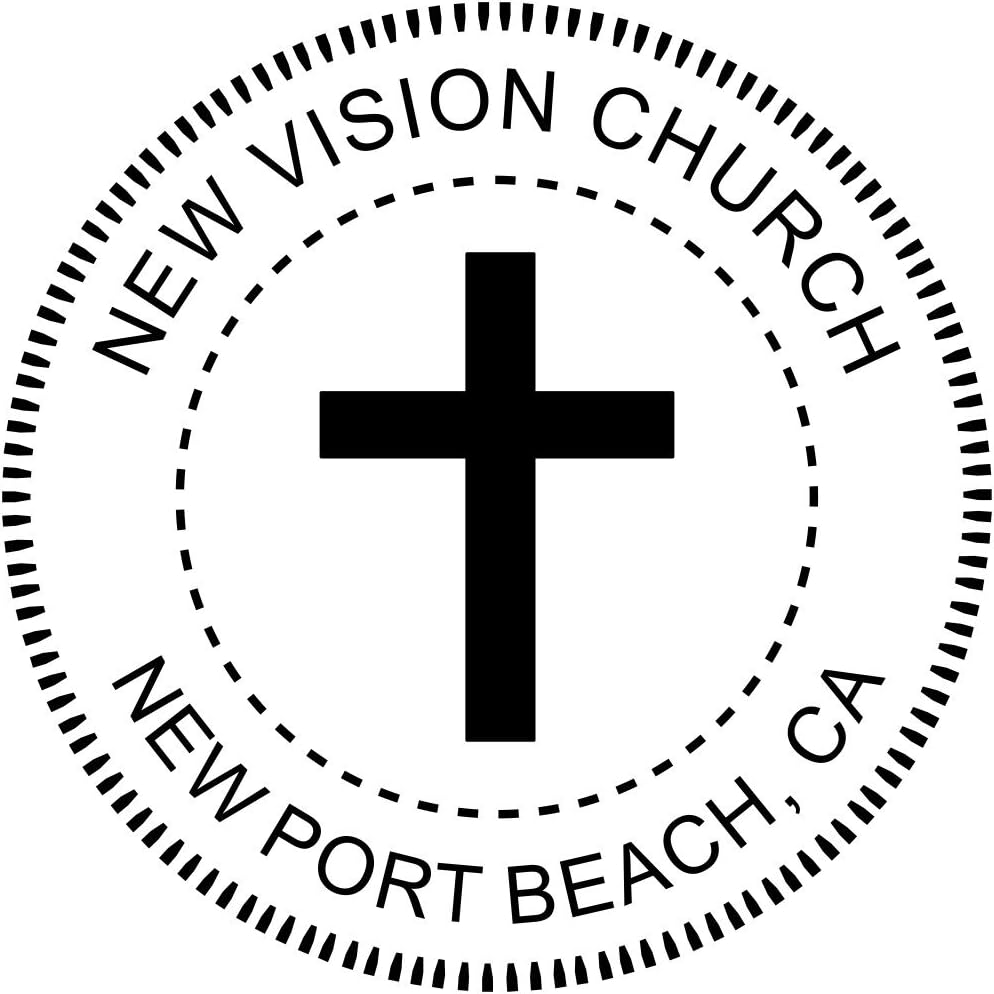 Custom Religious Cross Embosser (1.63″×1.63″) – Personalized Church Embossing Seal for Invitations, Certificates & Stationery – Custom Embosser Set for Bible, Ministry & Weddings