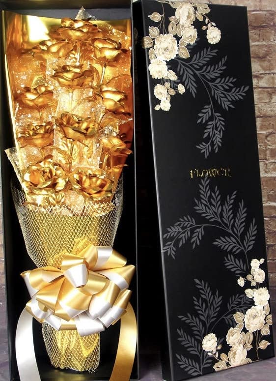 11 Gold Dipped Roses - Make Her Feel Special with 24k Gold Dipped Roses - The for Any Occasion! (Gold)
