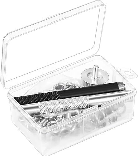 Miniatura 6 de Pangda Juego de 100 herramientas de ojales con ojales, herramienta de ajuste de ojales y ojales con herramientas de ajuste y caja de almacenamiento