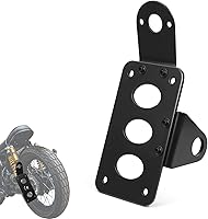 Vista 8 de Amazicha Soporte de placa de matrícula de montaje lateral curvado con agujero de eje de 3/4 pulgadas compatible con Harley Touring Sporster Bobber