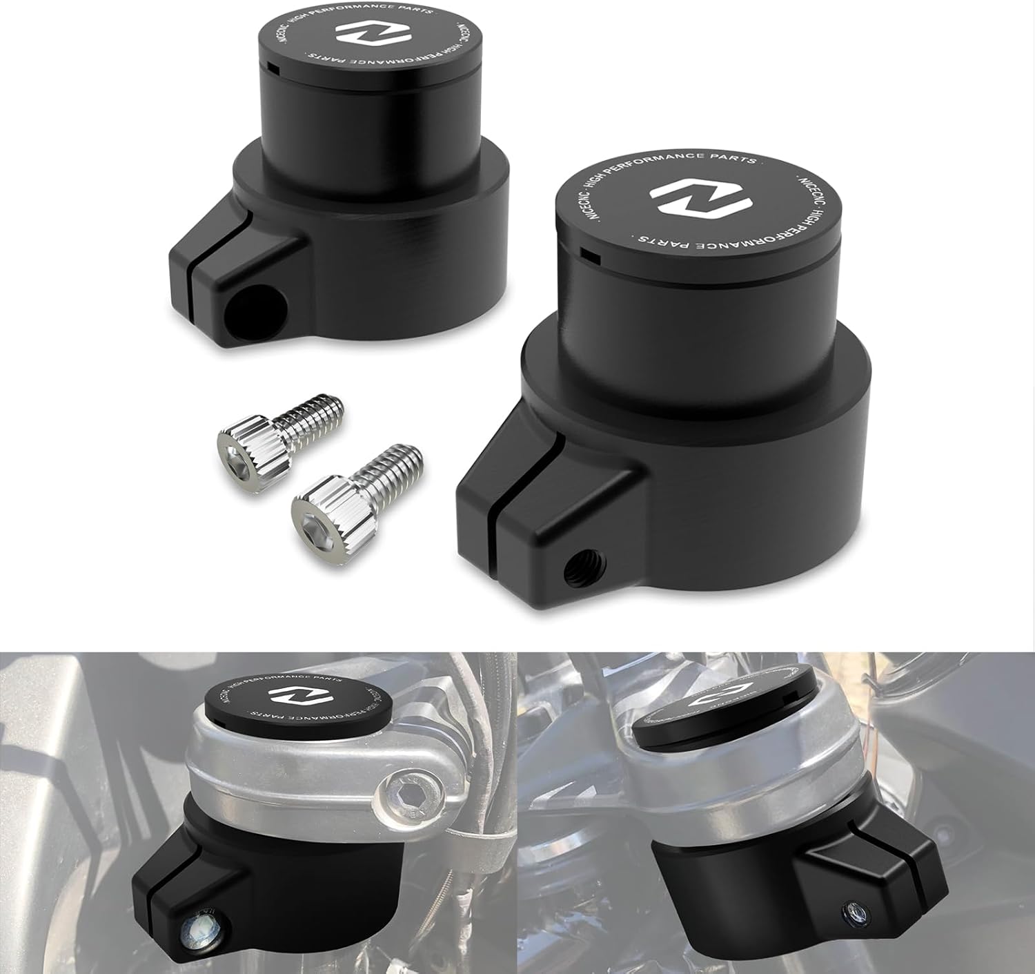 NICECNC Billet Aluminum Fork Extender Compatible with 390 Adventure 2020 2021 2022 2023 2024, Black