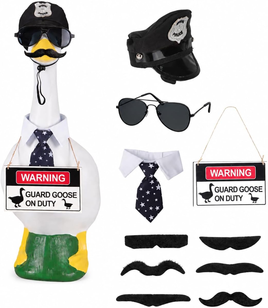 10 Pieces Police Porch Goose Outfit for 17 and 23 Inch Statues